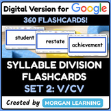 Syllable Division Flashcards 2 V/CV (by phonics, type, & pattern)
