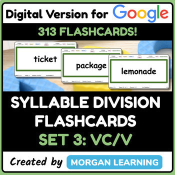 Preview of Syllable Division Flashcards 3 VC/V (by phonics, type, & pattern)
