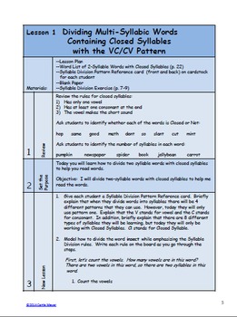 Syllable Division Lesson: Closed Syllables and VC/CV Pattern by Carrie