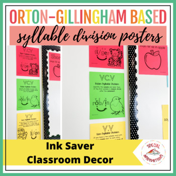 Preview of Syllable Division Posters B/W Version (Orton-Gillingham)