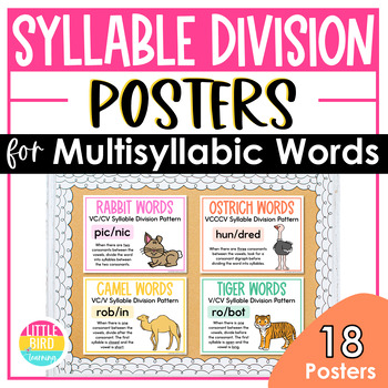 Preview of Syllable Division Patterns Posters - Orton-Gillingham | PRINT + DIGITAL