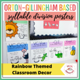 Syllable Division Posters | Rainbow Classroom Decor | Scie