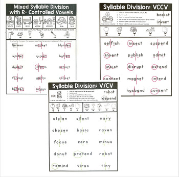 SoR Syllable Division Posters and Practice Pages by Sarah Paul | TPT