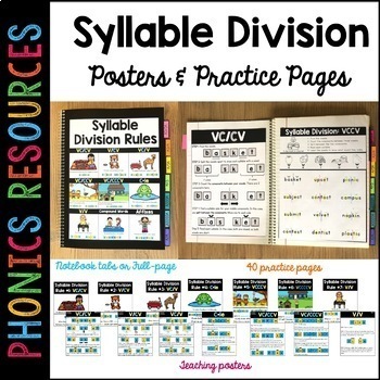 Preview of SoR Syllable Division Posters and Practice Pages