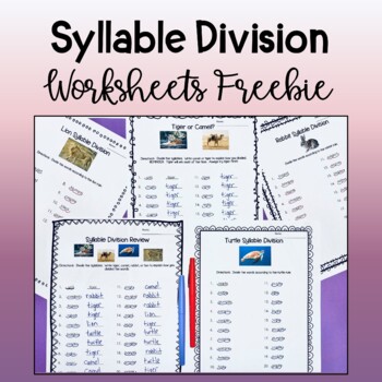 Preview of Syllable Division Practice Freebie!