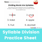 Syllable Division Practice (Syllable Scooping)