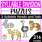 Syllable Division Patterns Puzzles | Animal Words Heads an