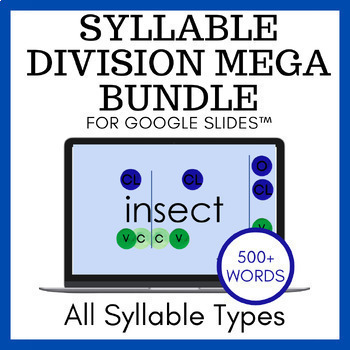 Preview of Syllable Division Review Bundle Google Slides™️ for All Rules & Patterns