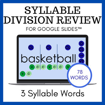 Preview of Syllable Division Review for Multisyllable Words All Rules for Google Slides™️