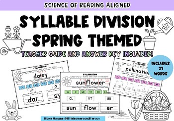 Preview of Syllable Division- Syllabication- Orton Gillingham & Science of Reading Aligned