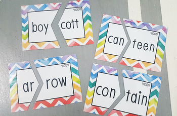 syllable division task cards vccv vcccv vccccv patterns