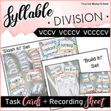 Syllable Division Task Cards - VCCV VCCCV VCCCCV patterns