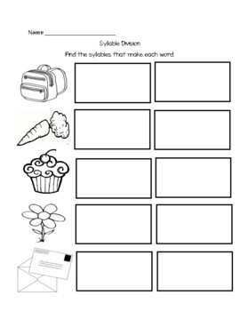 syllable worksheets teaching resources teachers pay teachers