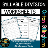 Syllable Division Worksheets (Orton Gillingham)