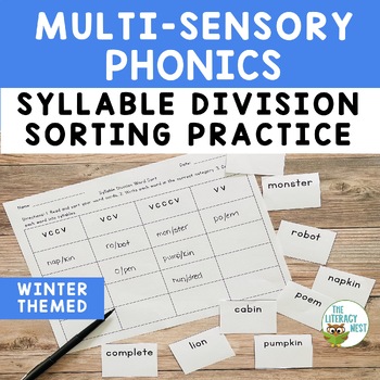 Preview of Syllable Division and Syllable Types Sorting Practice FREEBIE