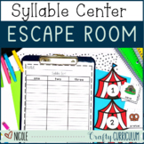 Syllable Escape Room Game for Preschool, Kindergarten, 1st Grade