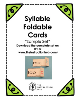 Preview of Syllable Foldable Cards Freebie - Closed, Open, and Silent E Syllables