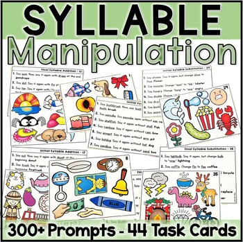 Preview of Syllable Manipulation Task Cards - Deletions, Additions, Substitutions