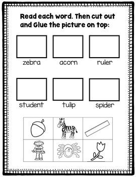 Syllable Patterns: V/CV worksheets and decodable story by SmartyPlans