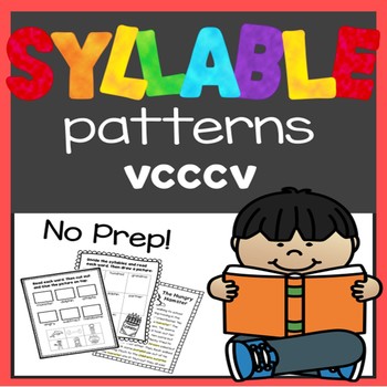 Preview of Syllable Patterns: VCCCV worksheets and decodable story