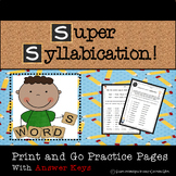 Syllable Practice Worksheets