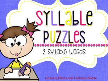 Preview of Syllable Puzzles- 2 syllable words