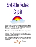 Syllable Rules Clip-it Activity Cards
