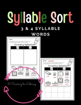 Preview of Syllable Sort (3 and 4 Syllable Pictures)