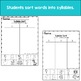 Syllable Sort by First Grade Maestra Trisha Hyde | TpT