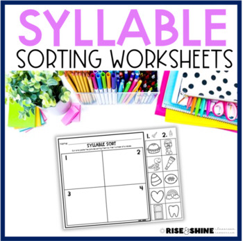 Preview of Syllable Sort No Prep Cut and Paste Worksheets