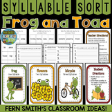 Syllable Sort Center Games Frog and Toad Themed