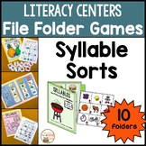 Syllable Sort Kindergarten File Folder Games Centers Scien