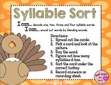 Syllable Sort (Thanksgiving Edition)