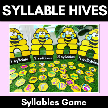 Preview of Syllable Sorting Game - Bee Hives Theme - Syllables Activity for Kindergarten