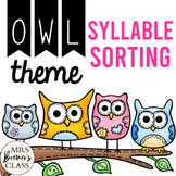 Syllable Sorting Mats | Owl Theme | Syllable Activity