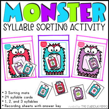 Syllable Sorting - Monsters by The Curious Hippo | TPT