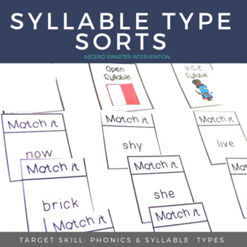 Preview of Syllable Type Sorts (Six Syllables) + ONLINE Interactive Distance Learning