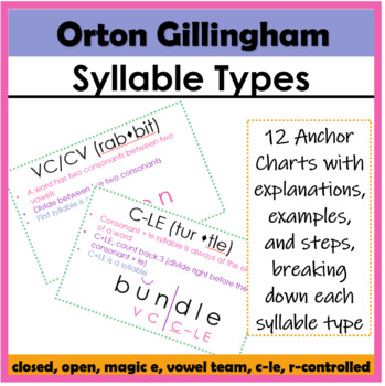 Preview of Syllable Types Anchor Charts (OG) (SOR)