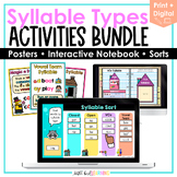 Syllable Types Posters Sorts and Interactive Notebook Acti