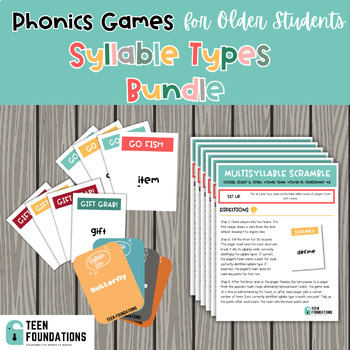 Preview of Syllable Types Bundle | Science of Reading Phonics for Older Students | 20% Off!