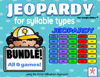 Preview of Syllable Types JEOPARDY Games - Phonemic Awareness & Phonics Fun