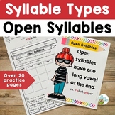 Syllable Types: Open Syllables Orton-Gillingham Activities 
