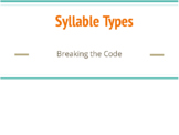 Syllable Types Professional Development Presentation