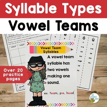Preview of Syllable Types Vowel Teams Activities Orton-Gillingham Lessons