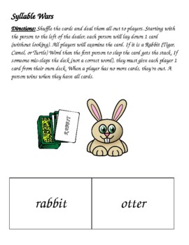 Preview of Syllable Wars (Rabbit, Tiger, Camel, Turtle)