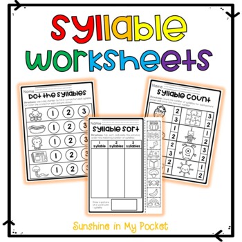 Preview of Syllable Worksheets - Dollar DEAL