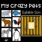 Syllable Sorting Activity - My Crazy Pets