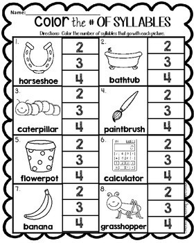 syllables worksheets grammar review by teaching second grade tpt