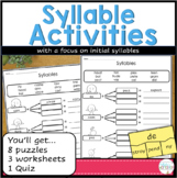 Syllables Activities and Worksheets for 4th and 5th grade