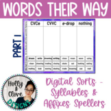 Syllables & Affixes Spellers Digital Sorts - 3rd Edition -